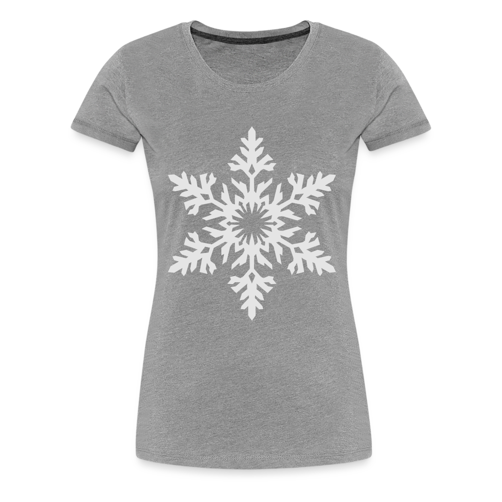 Snowflake Design T-Shirt For Women | Women’s Premium T-Shirt - heather gray