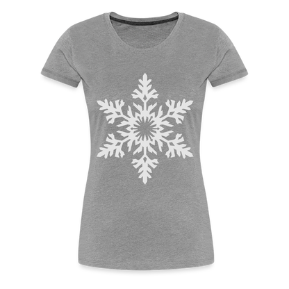 Snowflake Design T-Shirt For Women | Women’s Premium T-Shirt - heather gray