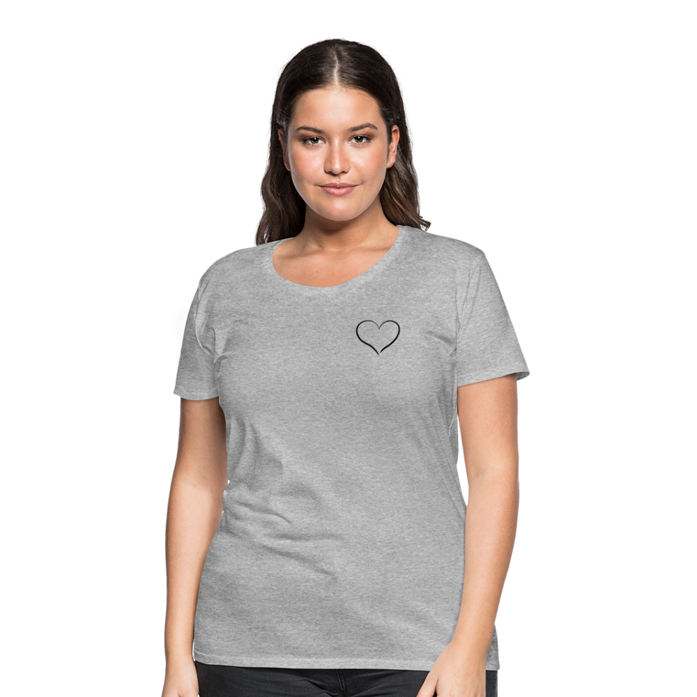 Heart Outline Design T-Shirt for Women | Women’s Premium T-Shirt - heather gray