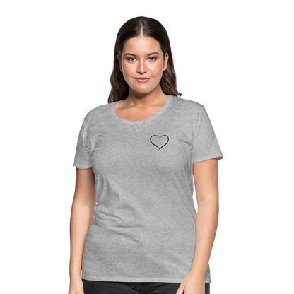 Heart Outline Design T-Shirt for Women | Women’s Premium T-Shirt - heather gray