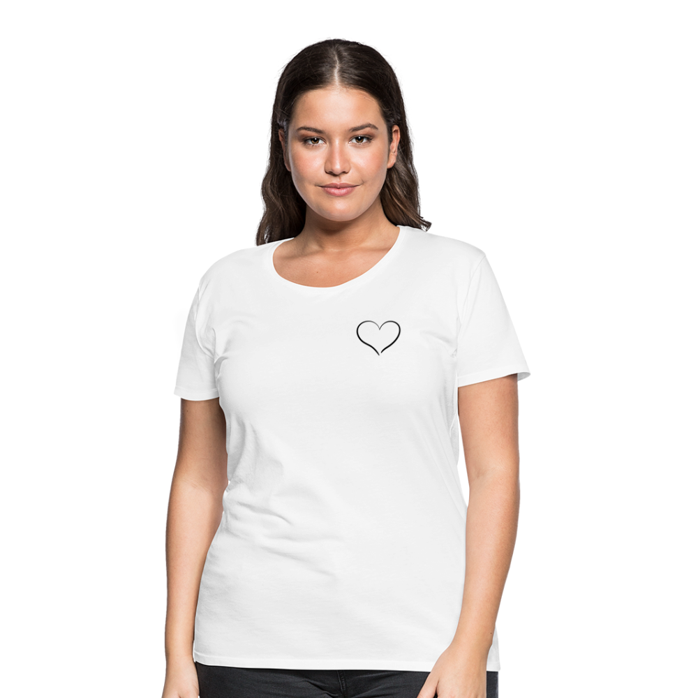 Heart Outline Design T-Shirt for Women | Women’s Premium T-Shirt - white