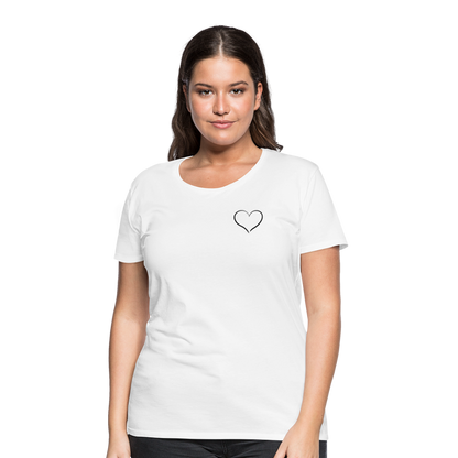 Heart Outline Design T-Shirt for Women | Women’s Premium T-Shirt - white