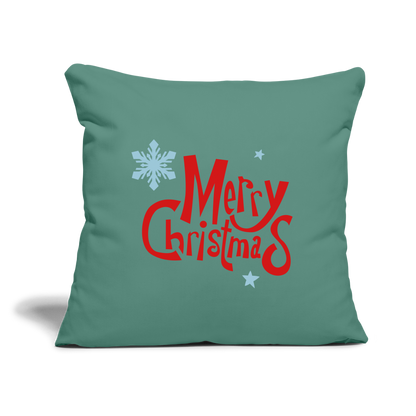 Throw Pillow Cover 18" x 18" – "Merry Christmas" Design - cypress green