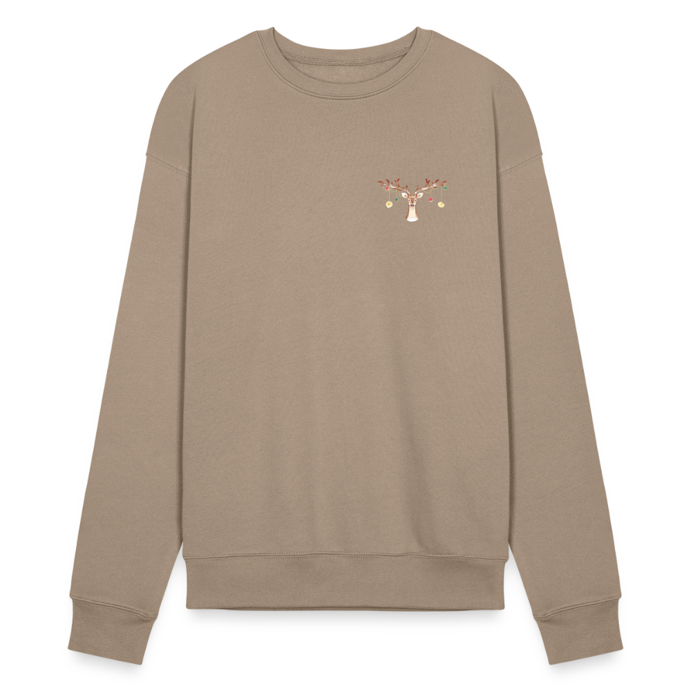 Reindeer with Decorative Hanging Ornaments | Bella + Canvas Unisex Sweatshirt - tan