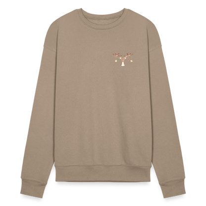 Reindeer with Decorative Hanging Ornaments | Bella + Canvas Unisex Sweatshirt - tan