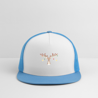 Reindeer with Decorative Hanging Ornaments | Trucker Hat - white/blue