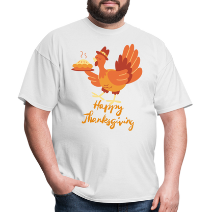 Happy Thanksgiving with Turkey | Unisex Classic T-Shirt for Men and Women - white