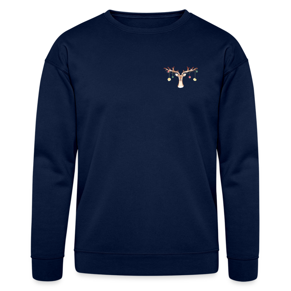 Reindeer with Decorative Hanging Ornaments | Bella + Canvas Unisex Sweatshirt - navy