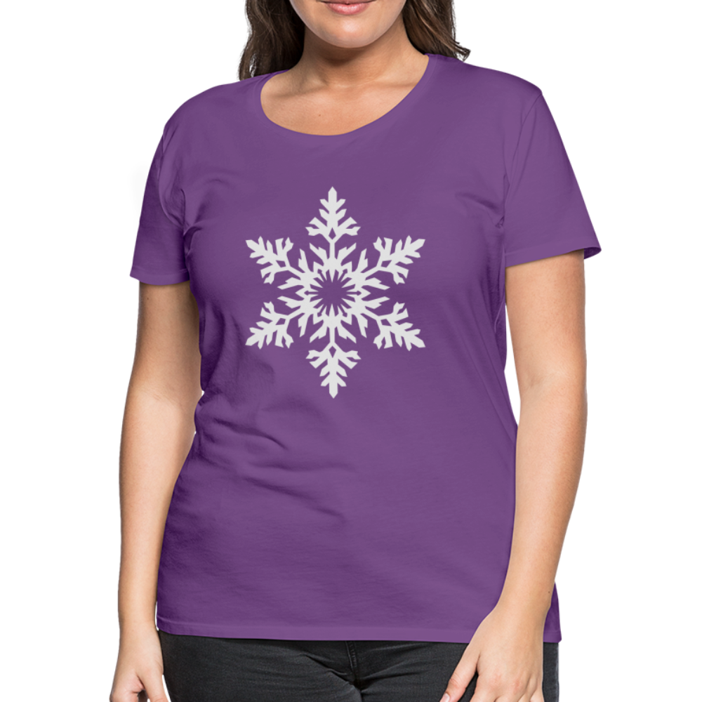 Snowflake Design T-Shirt For Women | Women’s Premium T-Shirt - purple