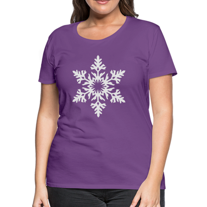 Snowflake Design T-Shirt For Women | Women’s Premium T-Shirt - purple