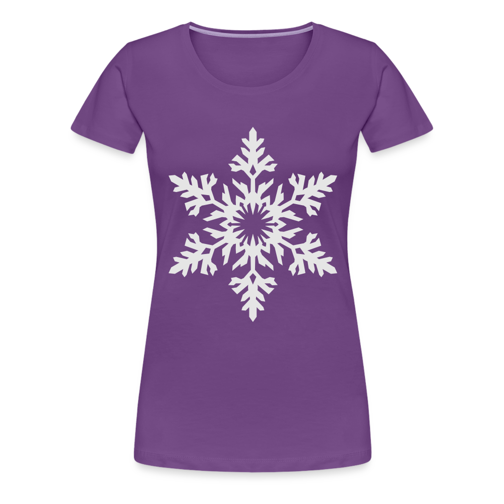 Snowflake Design T-Shirt For Women | Women’s Premium T-Shirt - purple