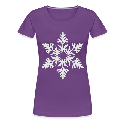 Snowflake Design T-Shirt For Women | Women’s Premium T-Shirt - purple