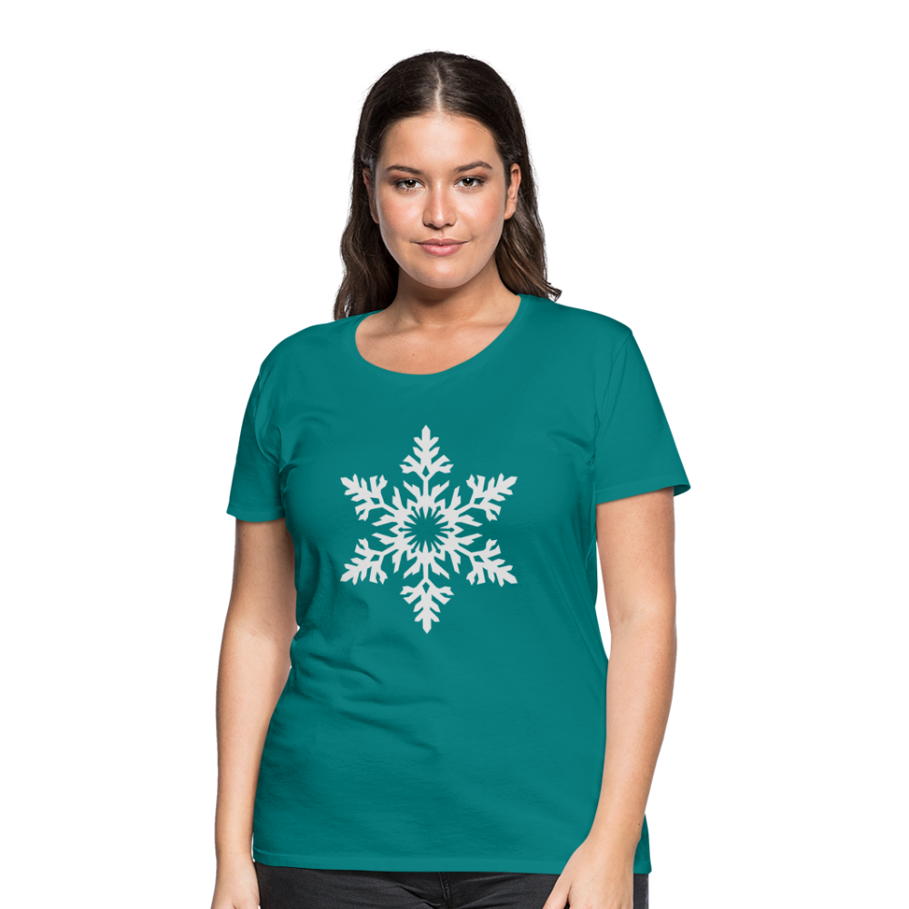 Snowflake Design T-Shirt For Women | Women’s Premium T-Shirt - teal