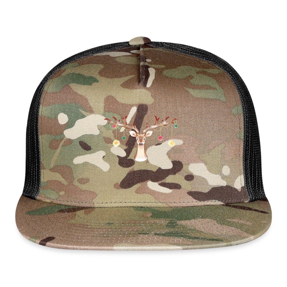 Reindeer with Decorative Hanging Ornaments | Trucker Hat - MultiCam\black