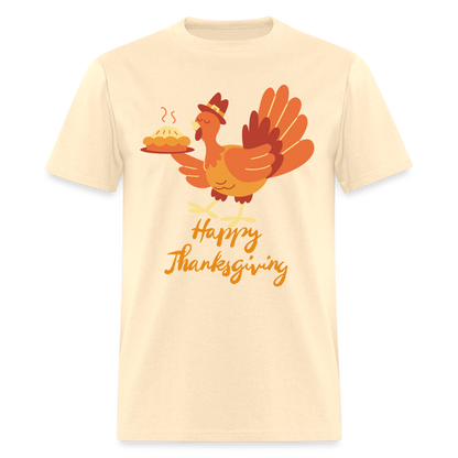 Happy Thanksgiving with Turkey | Unisex Classic T-Shirt for Men and Women - natural