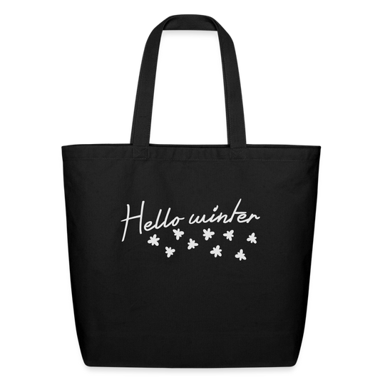 Eco-Friendly Cotton Tote- Hello Winter - black