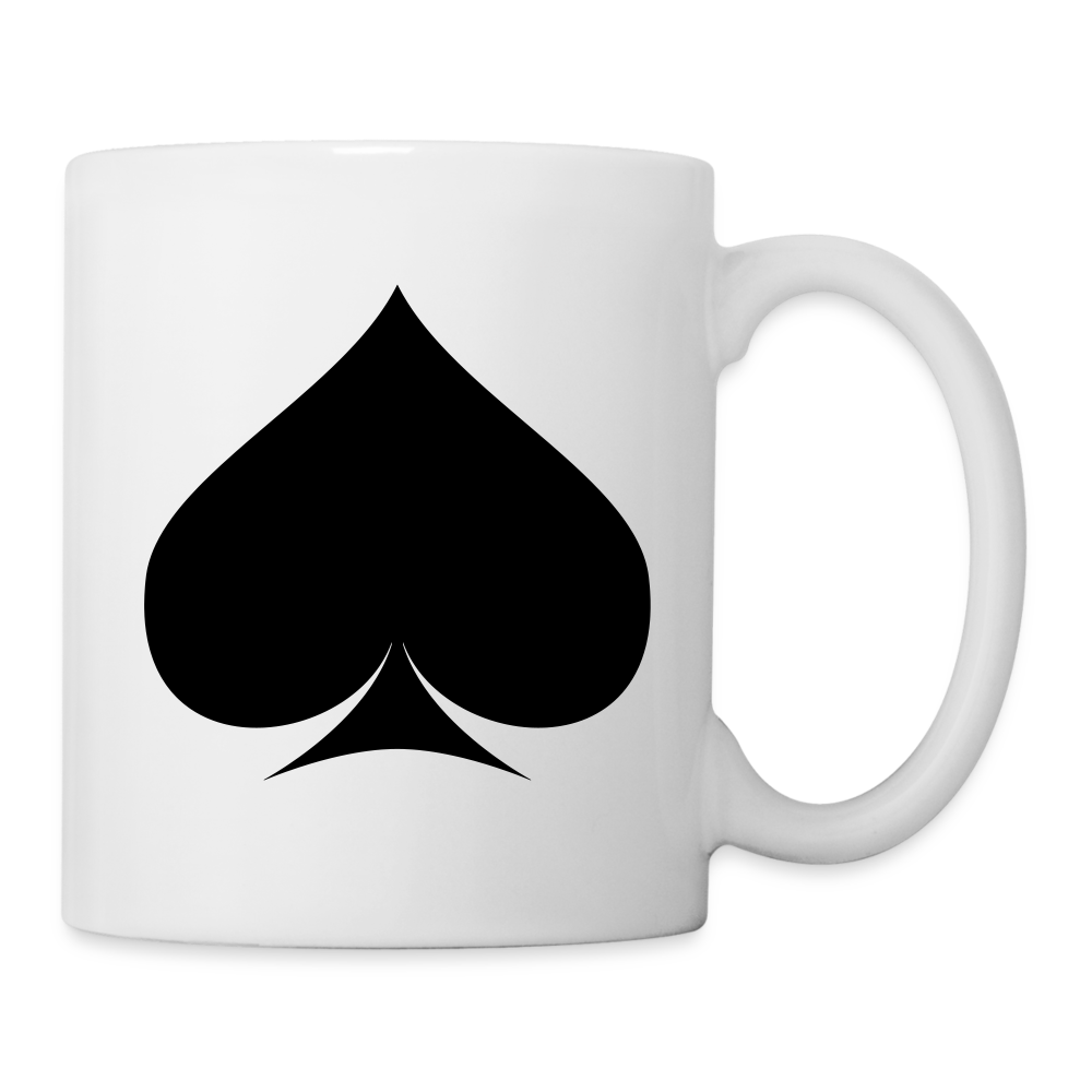 Spade Symbol Ceramic Cup – Modern Matte Finish  -Coffee/Tea Mug - white