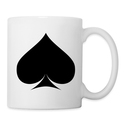 Spade Symbol Ceramic Cup – Modern Matte Finish  -Coffee/Tea Mug - white