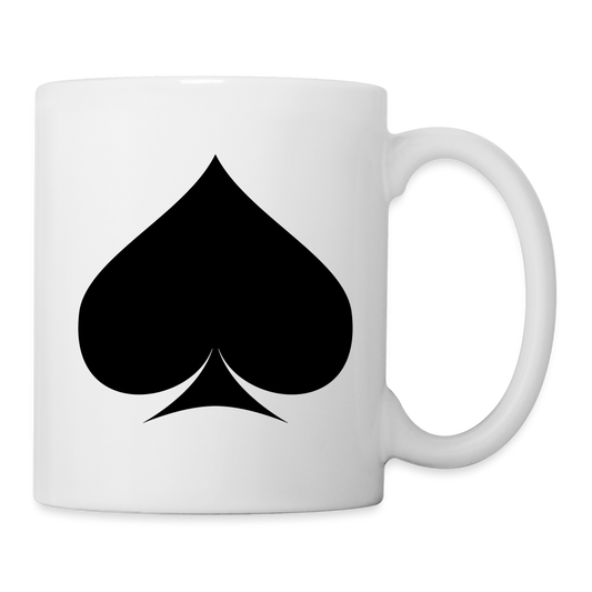 Spade Symbol Ceramic Cup – Modern Matte Finish  -Coffee/Tea Mug - white