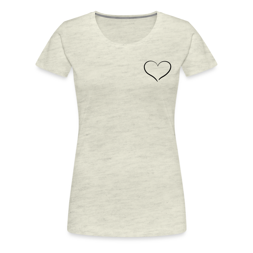 Heart Outline Design T-Shirt for Women | Women’s Premium T-Shirt - heather oatmeal