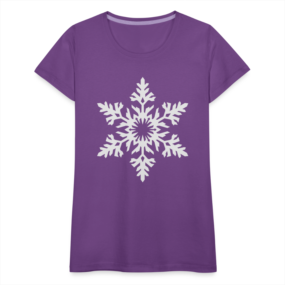 Snowflake Design T-Shirt For Women | Women’s Premium T-Shirt - purple