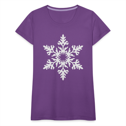 Snowflake Design T-Shirt For Women | Women’s Premium T-Shirt - purple