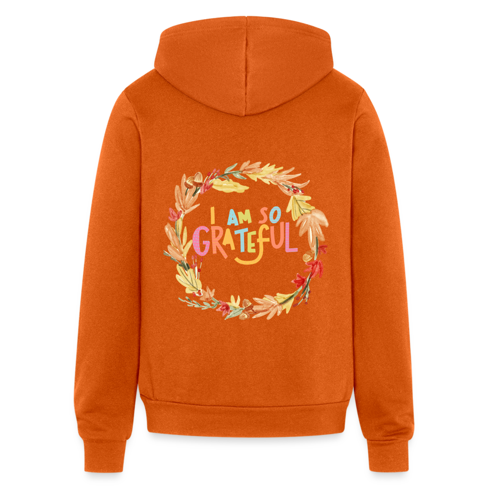 I am so Grateful | Thanksgiving Hoodie | Bella + Canvas Unisex Full Zip Hoodie - autumn