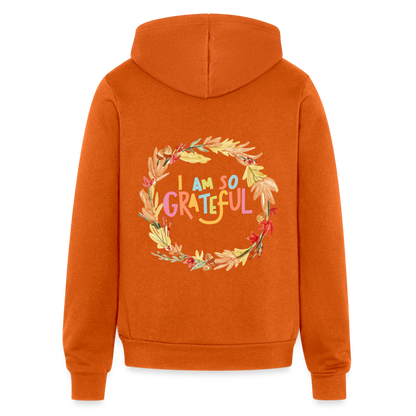 I am so Grateful | Thanksgiving Hoodie | Bella + Canvas Unisex Full Zip Hoodie - autumn