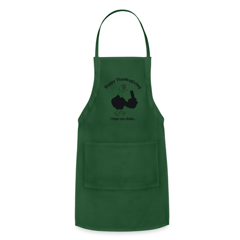 Happy Thanksgiving Apron | Adjustable Apron - forest green