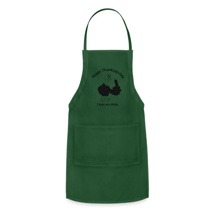 Happy Thanksgiving Apron | Adjustable Apron - forest green