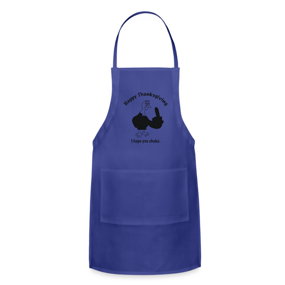 Happy Thanksgiving Apron | Adjustable Apron - royal blue