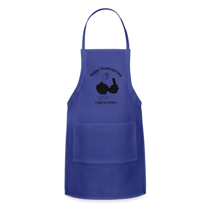 Happy Thanksgiving Apron | Adjustable Apron - royal blue