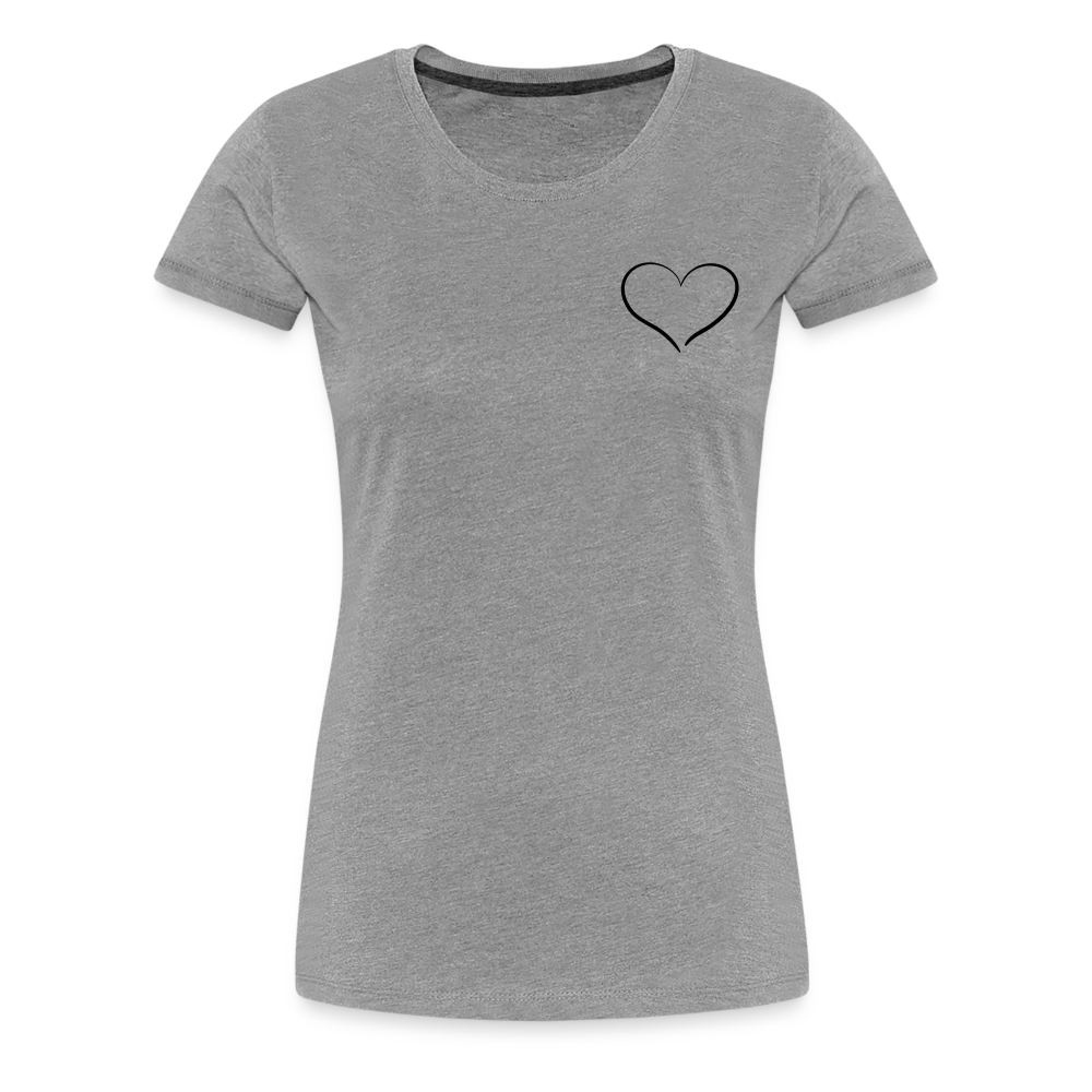 Heart Outline Design T-Shirt for Women | Women’s Premium T-Shirt - heather gray