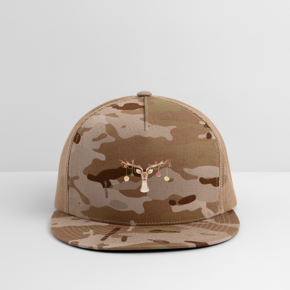 Reindeer with Decorative Hanging Ornaments | Trucker Hat - MultiCam\tan