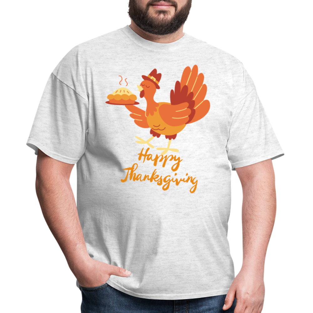 Happy Thanksgiving with Turkey | Unisex Classic T-Shirt for Men and Women - light heather gray