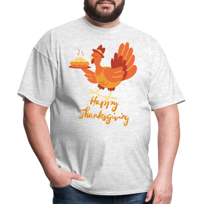 Happy Thanksgiving with Turkey | Unisex Classic T-Shirt for Men and Women - light heather gray