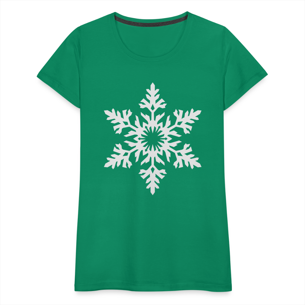 Snowflake Design T-Shirt For Women | Women’s Premium T-Shirt - kelly green