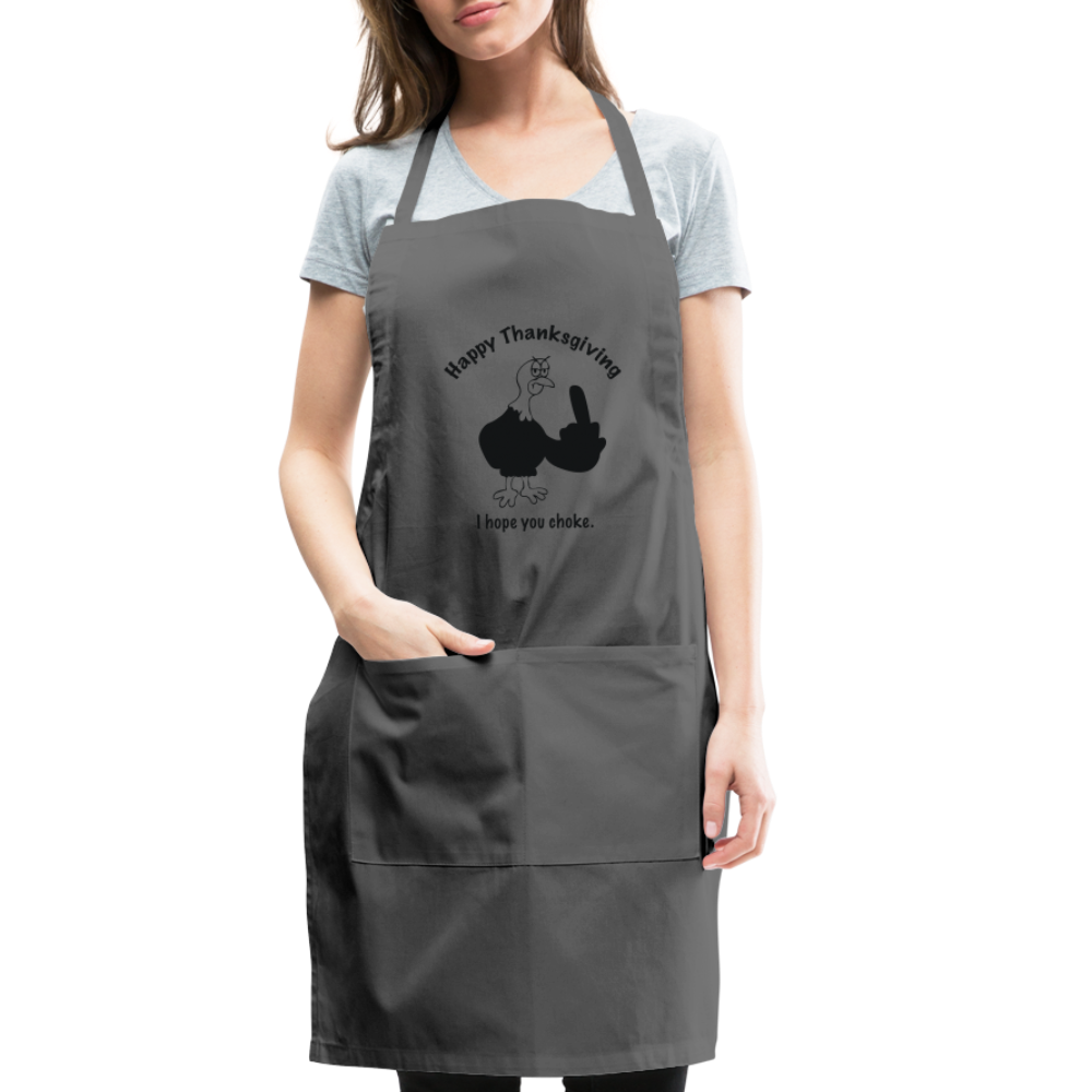 Happy Thanksgiving Apron | Adjustable Apron - charcoal