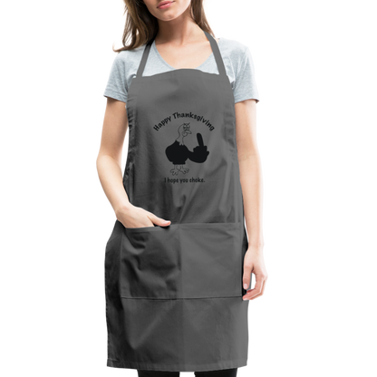 Happy Thanksgiving Apron | Adjustable Apron - charcoal