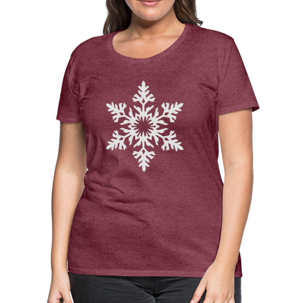 Snowflake Design T-Shirt For Women | Women’s Premium T-Shirt - heather burgundy