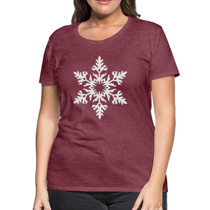 Snowflake Design T-Shirt For Women | Women’s Premium T-Shirt - heather burgundy