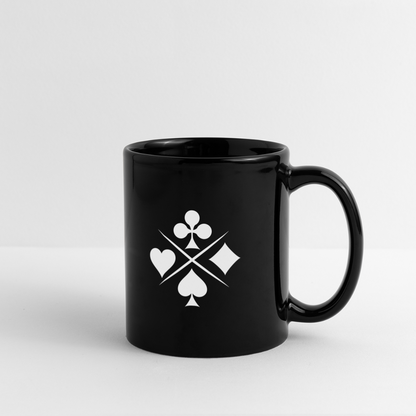 Elegant Card Symbol Ceramic black  Cup – Spade, Heart, Diamond, and Club Designs-Full Color Mug - black