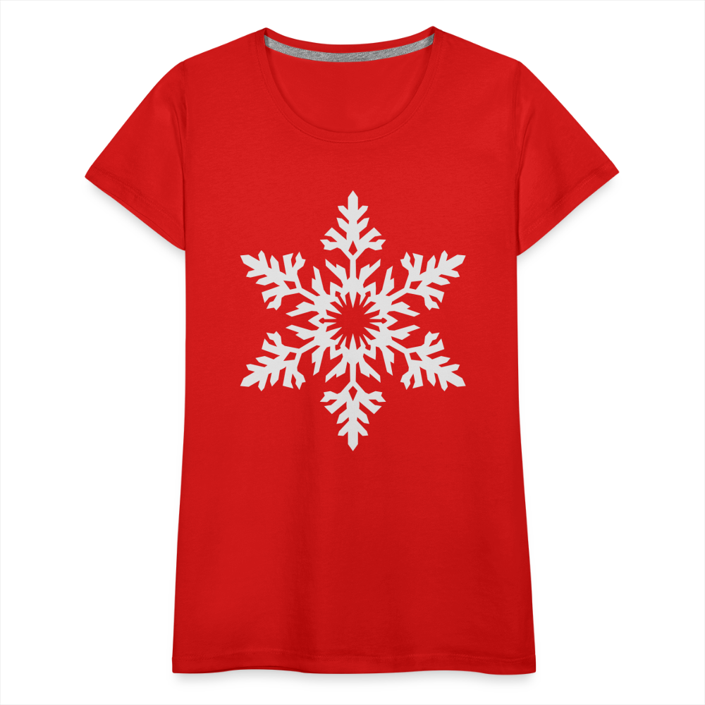 Snowflake Design T-Shirt For Women | Women’s Premium T-Shirt - red