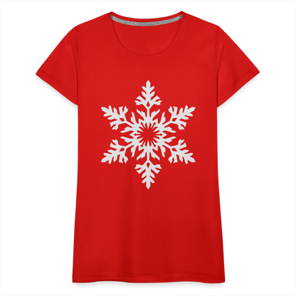 Snowflake Design T-Shirt For Women | Women’s Premium T-Shirt - red