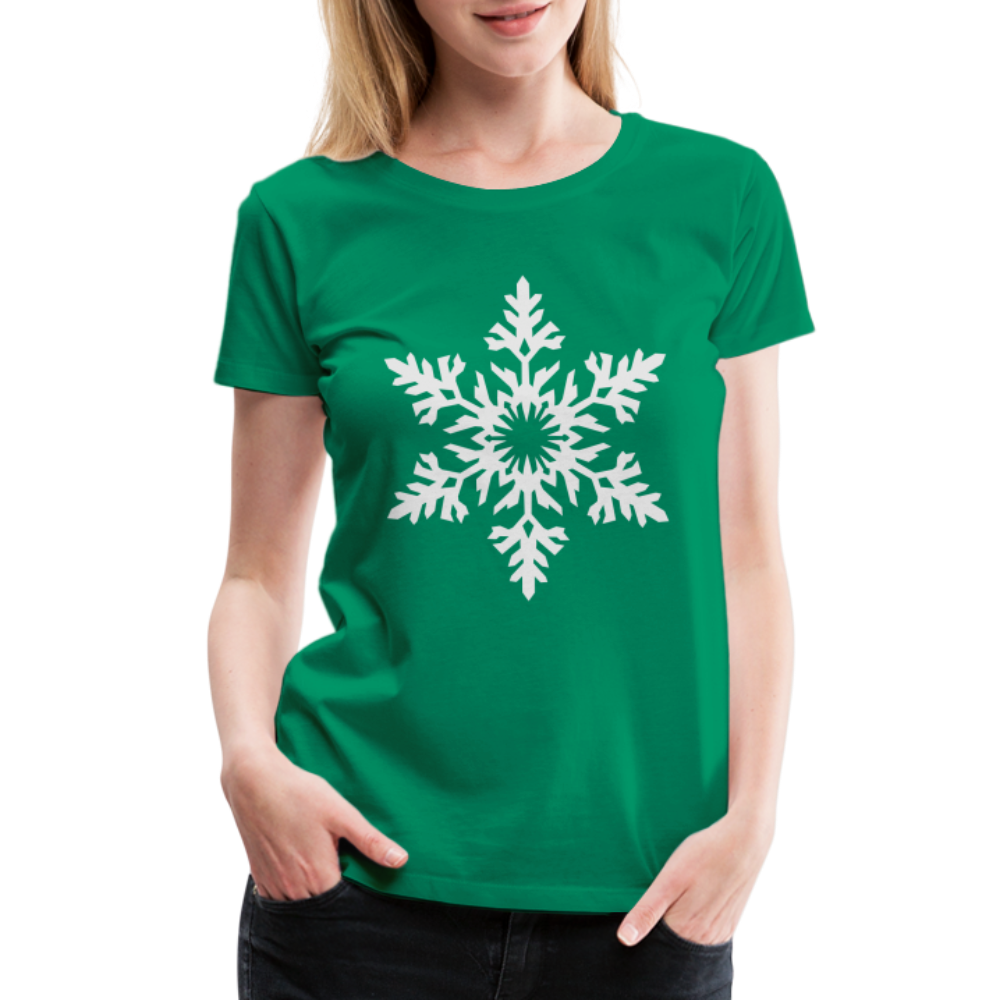 Snowflake Design T-Shirt For Women | Women’s Premium T-Shirt - kelly green