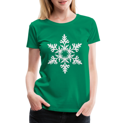 Snowflake Design T-Shirt For Women | Women’s Premium T-Shirt - kelly green