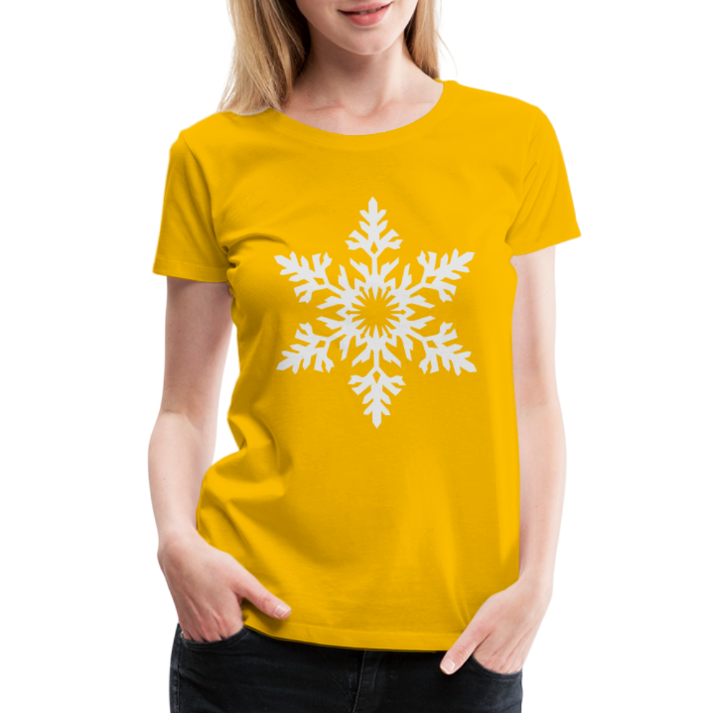 Snowflake Design T-Shirt For Women | Women’s Premium T-Shirt - sun yellow