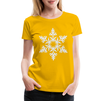 Snowflake Design T-Shirt For Women | Women’s Premium T-Shirt - sun yellow