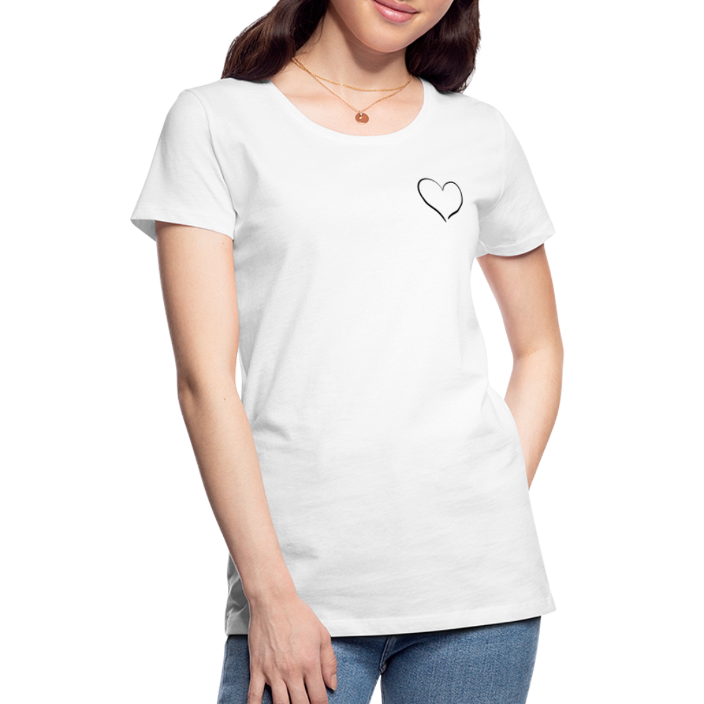 Heart Outline Design T-Shirt for Women | Women’s Premium T-Shirt - white