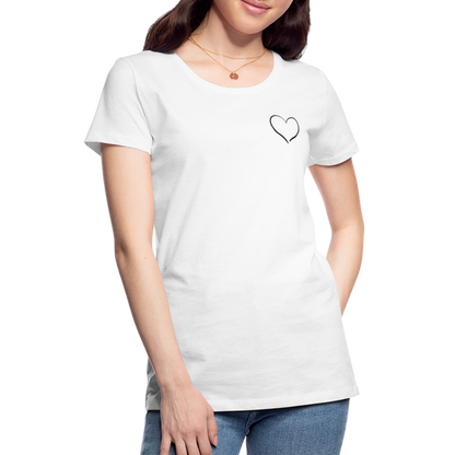 Heart Outline Design T-Shirt for Women | Women’s Premium T-Shirt - white